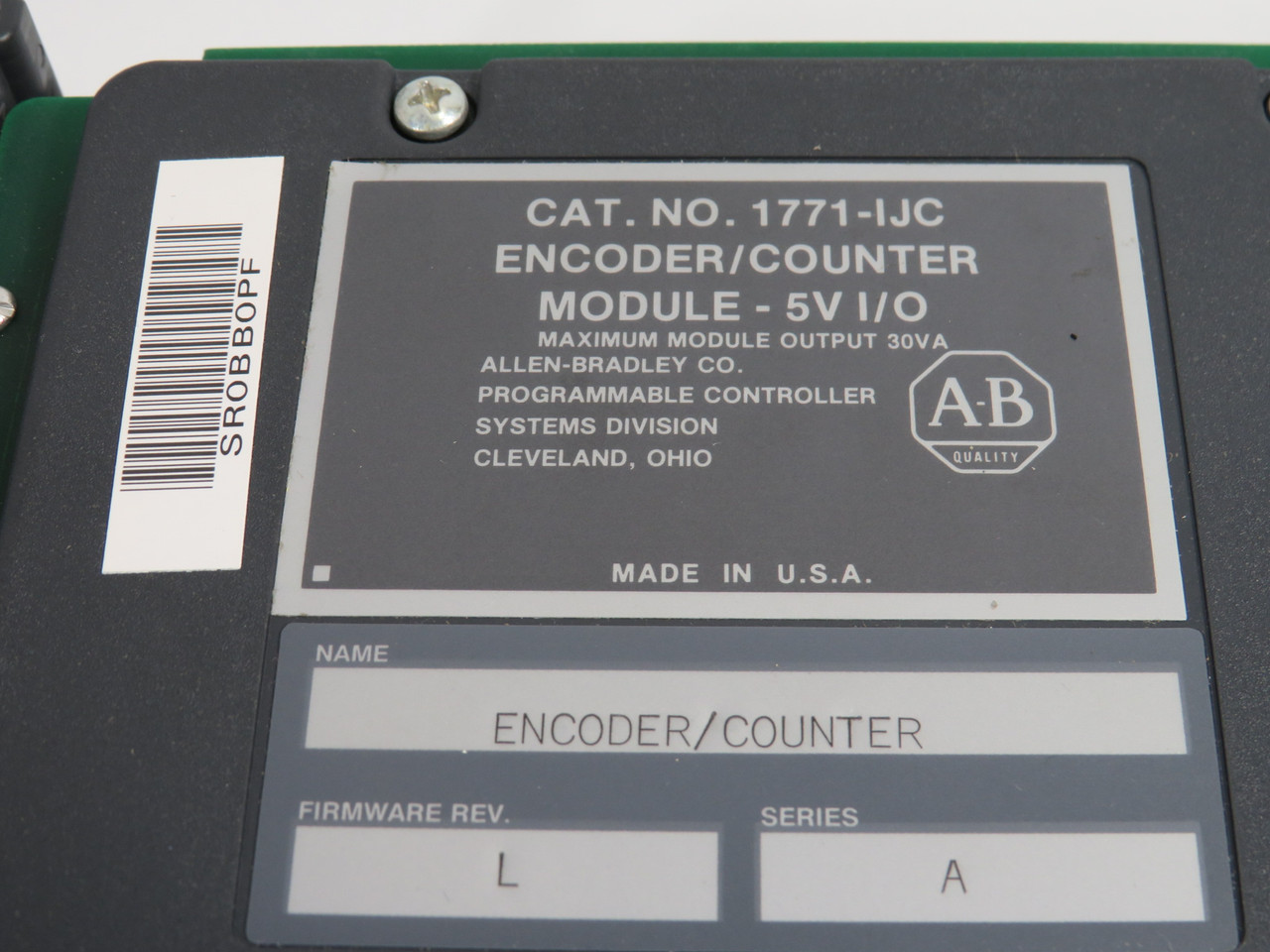 Allen-Bradley 1771-IJC Encoder/Counter Module Series A F/W Rev. L ! NOP !