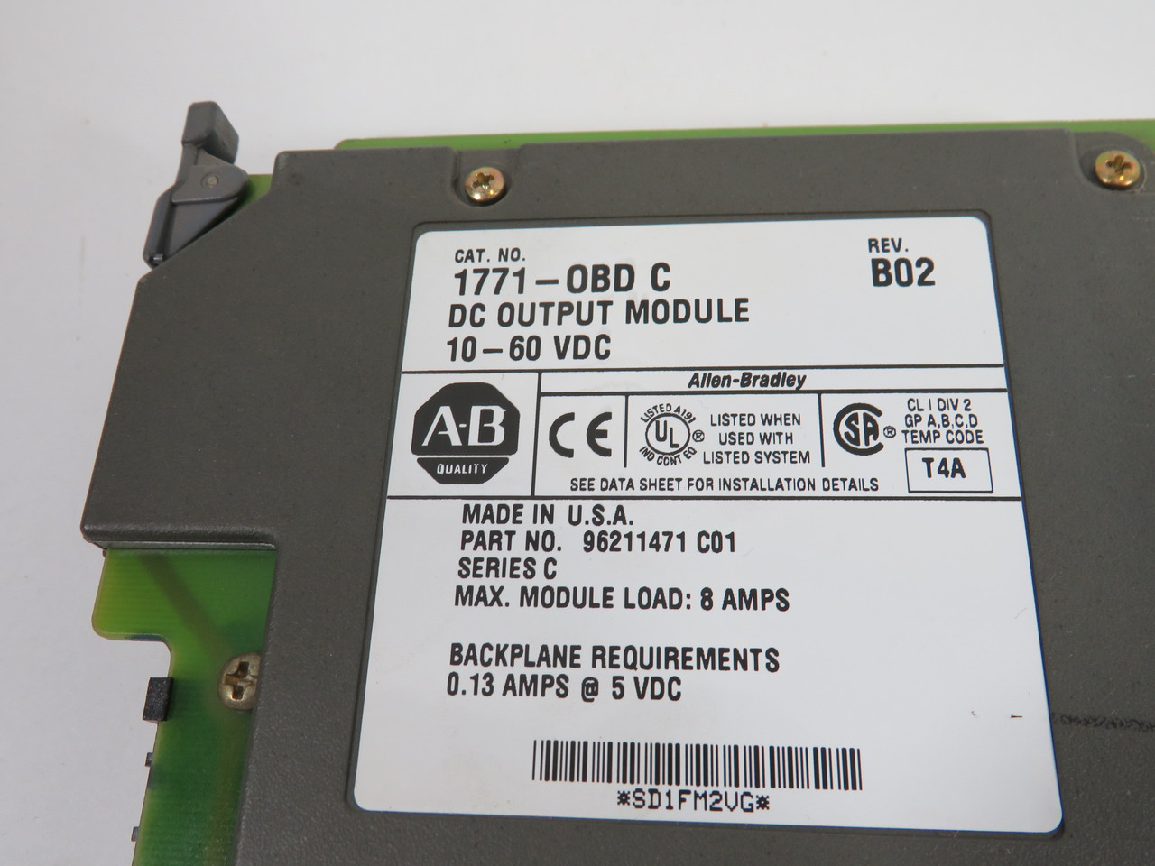 Allen-Bradley 1771-OBD 10-60VDC Output Module Series C Rev. B02 USED