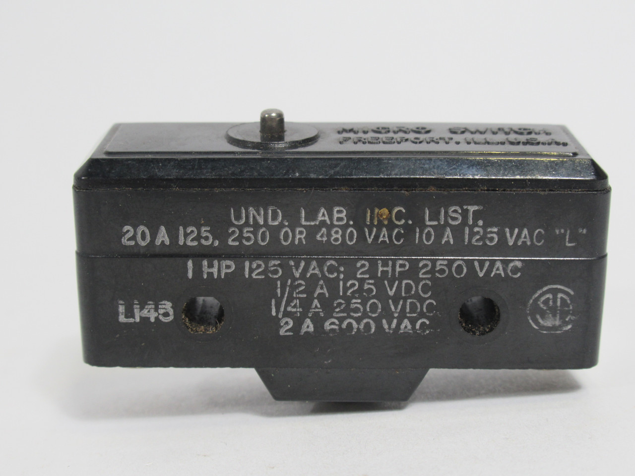 Microswitch BA-2R-A2 Limit Switch 20A@125/250/480VAC 10A@125AC 2A@600AC USED