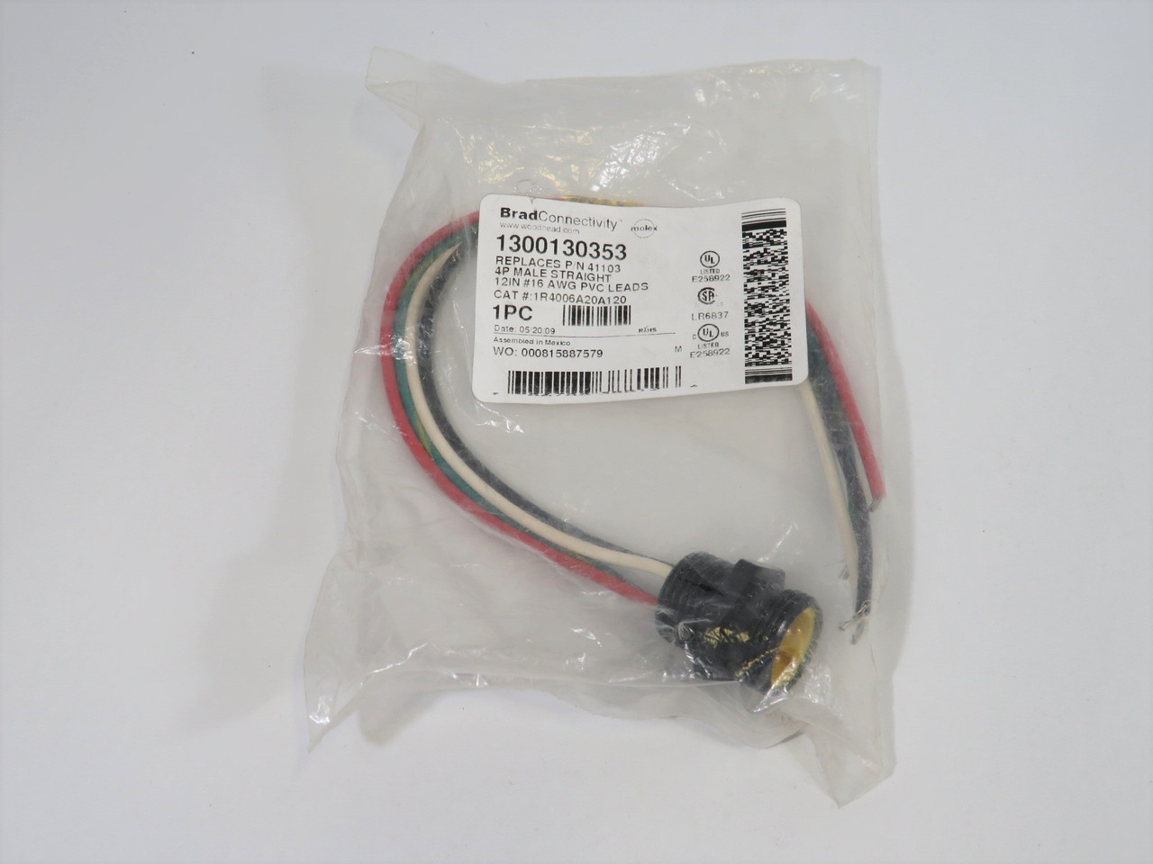 Brad Harrison Woodhead Molex 1300130353 Cordset 4P 1/2-14NPT 12" Leads NWB