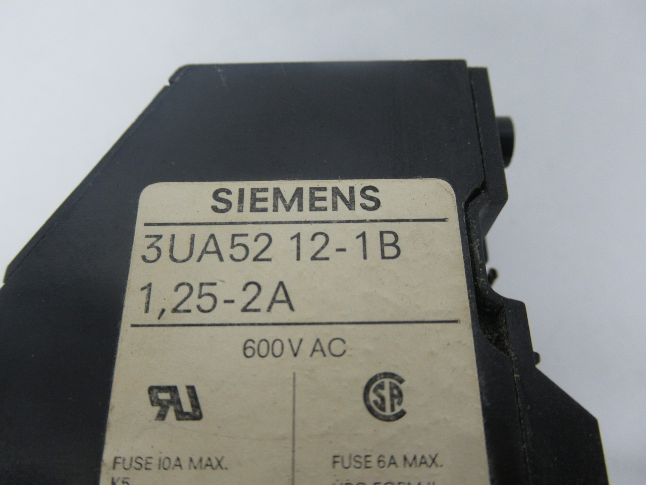 Siemens 3UA5212-1B Overload Relay 1.25-2A 600VAC USED