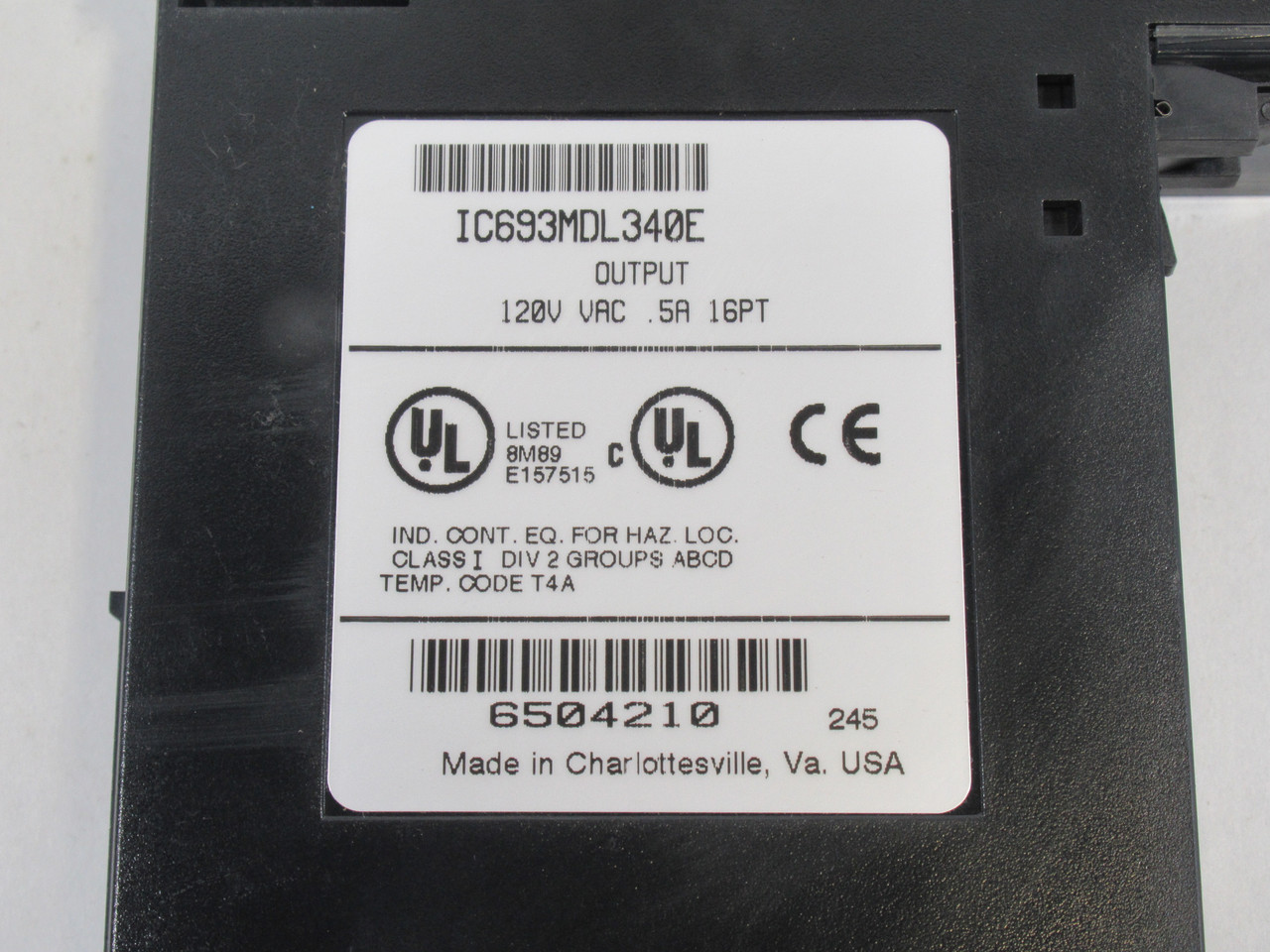 GE Fanuc IC693MDL340E Output Module 120V *Missing Terminals* USED