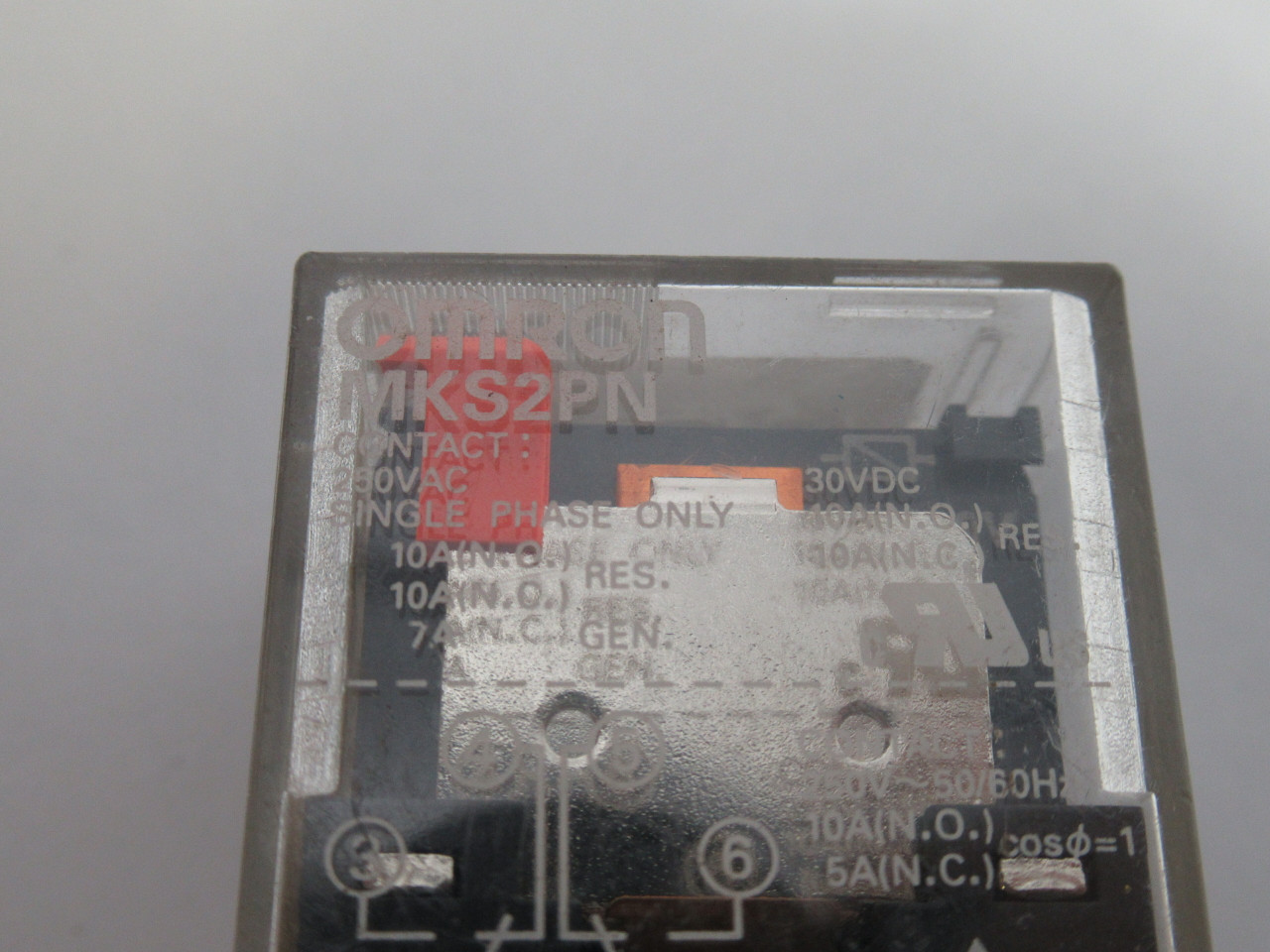 Omron MKS2PN Single Phase Relay 250VAC 10A 50/60Hz 8-Pin USED