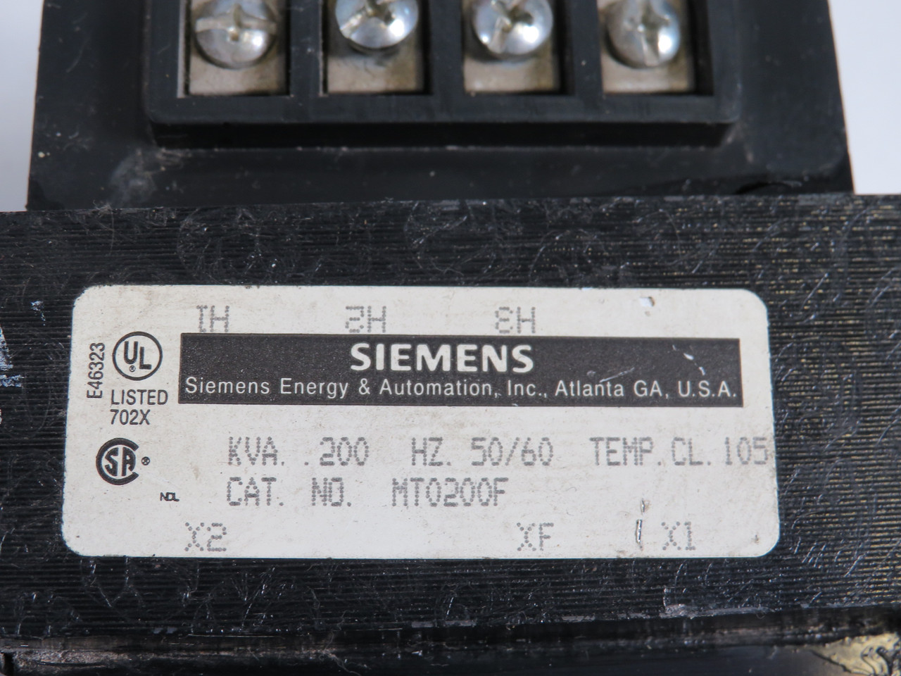 Siemens MT0200F Transformer 200VA Pri 208/277V Sec 120V USED