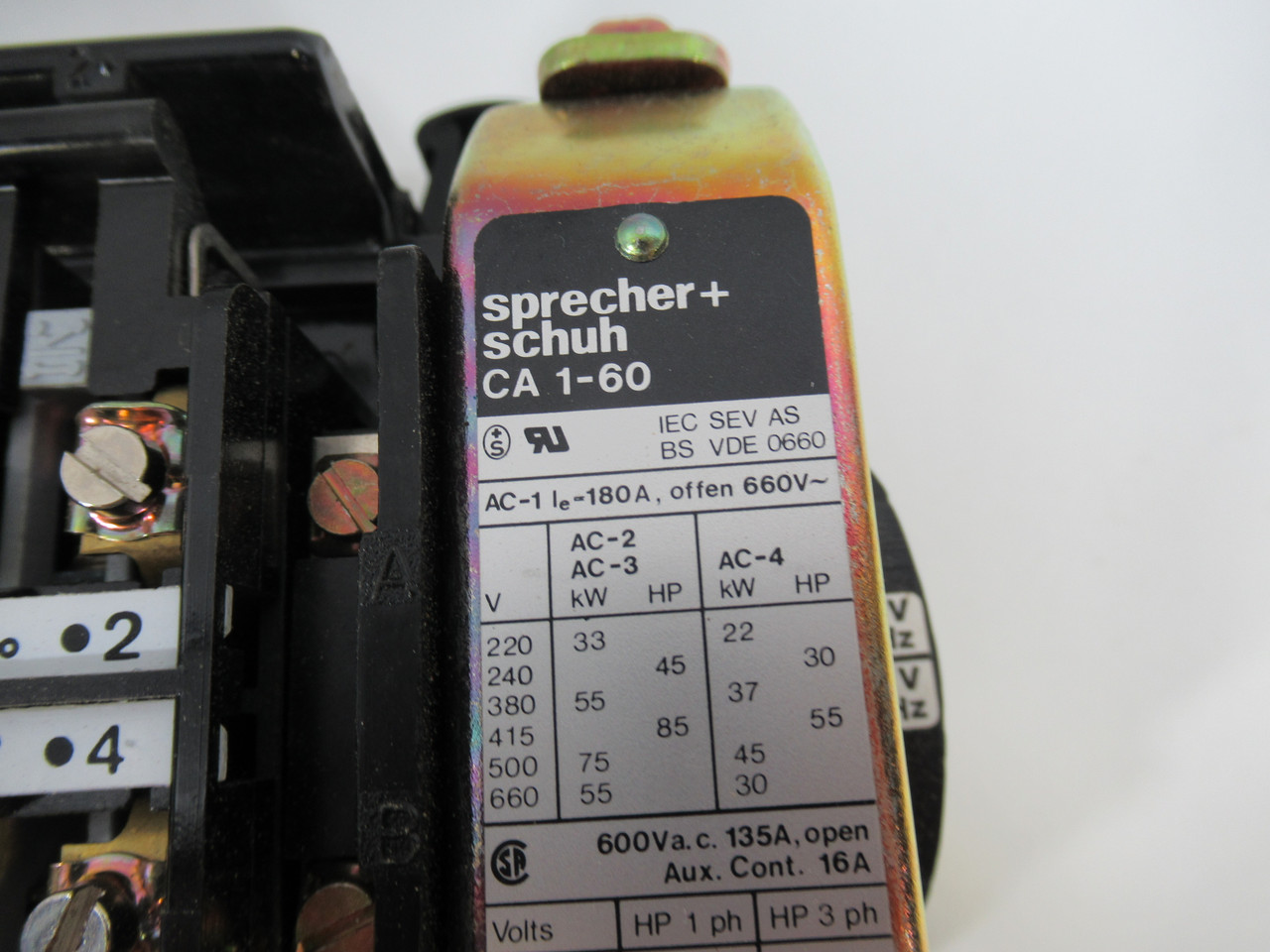 Sprecher + Schuh CA1-60-110/120V Vintage Contactor *No Contacts* ! NEW !