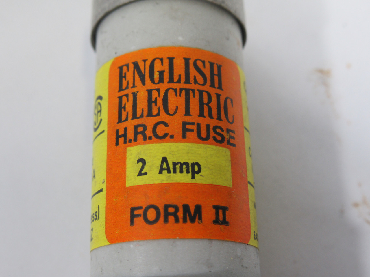 English Electric CIA-2 Closed Hole Bolt On Fuse 2A 600VAC 60Hz USED