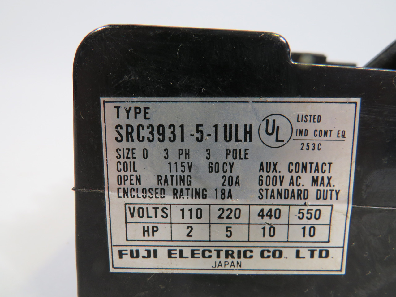 Fuji SRC3931-5-1ULH Contactor 115V@60Hz USED