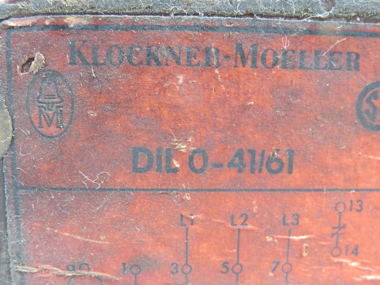 Klockner-Moeller DIL0-41/61-110/115V Contactor 110/115V@60Hz USED