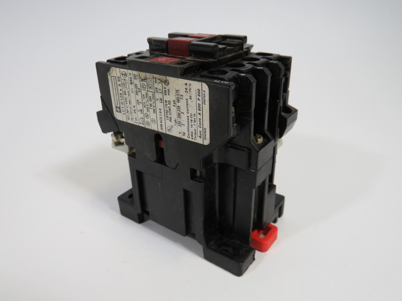 Telemecanique LC1-D129-A65H7 Contactor 110@50Hz 110-120@60Hz USED