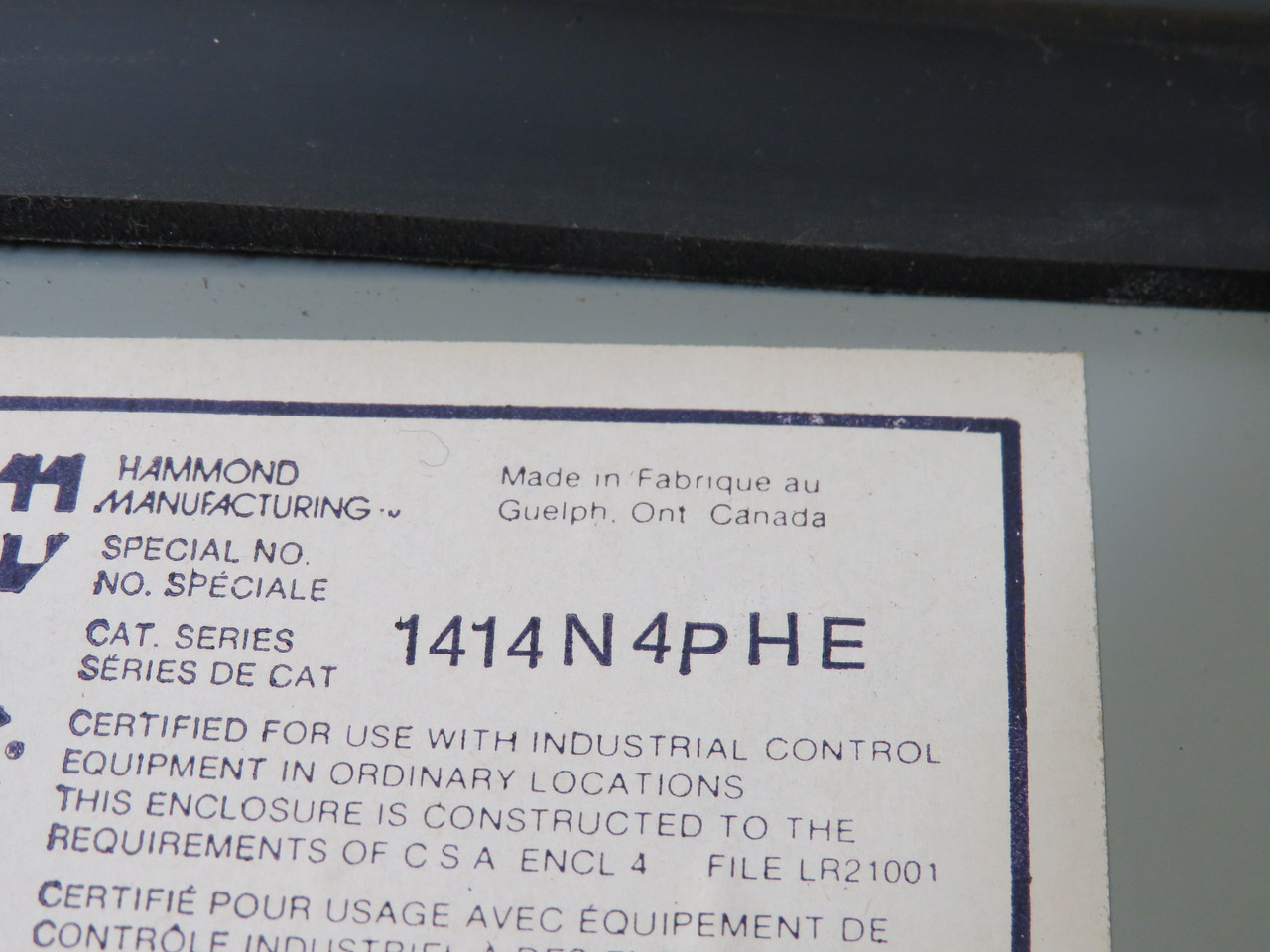 Hammond 1414N4PHE Steel Enclosure 6x6x4" w/ Hardware *Shelf Wear* ! NOP !