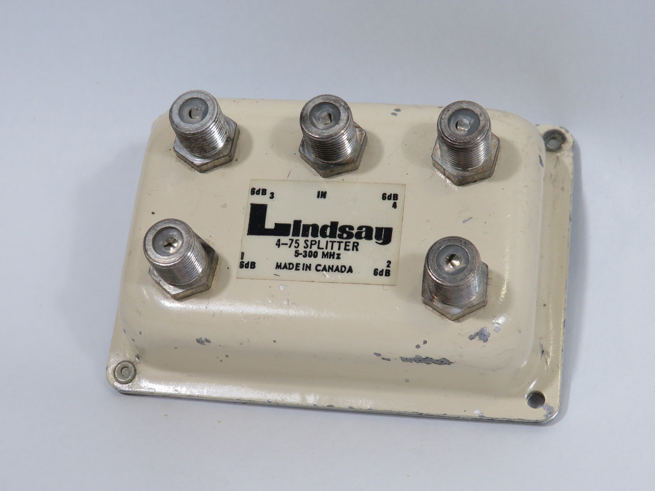 Lindsay 4-75 Signal Splitter 1-In 4-Out 6dB 5-300MHz USED