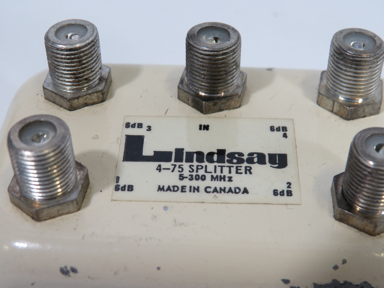 Lindsay 4-75 Signal Splitter 1-In 4-Out 6dB 5-300MHz USED