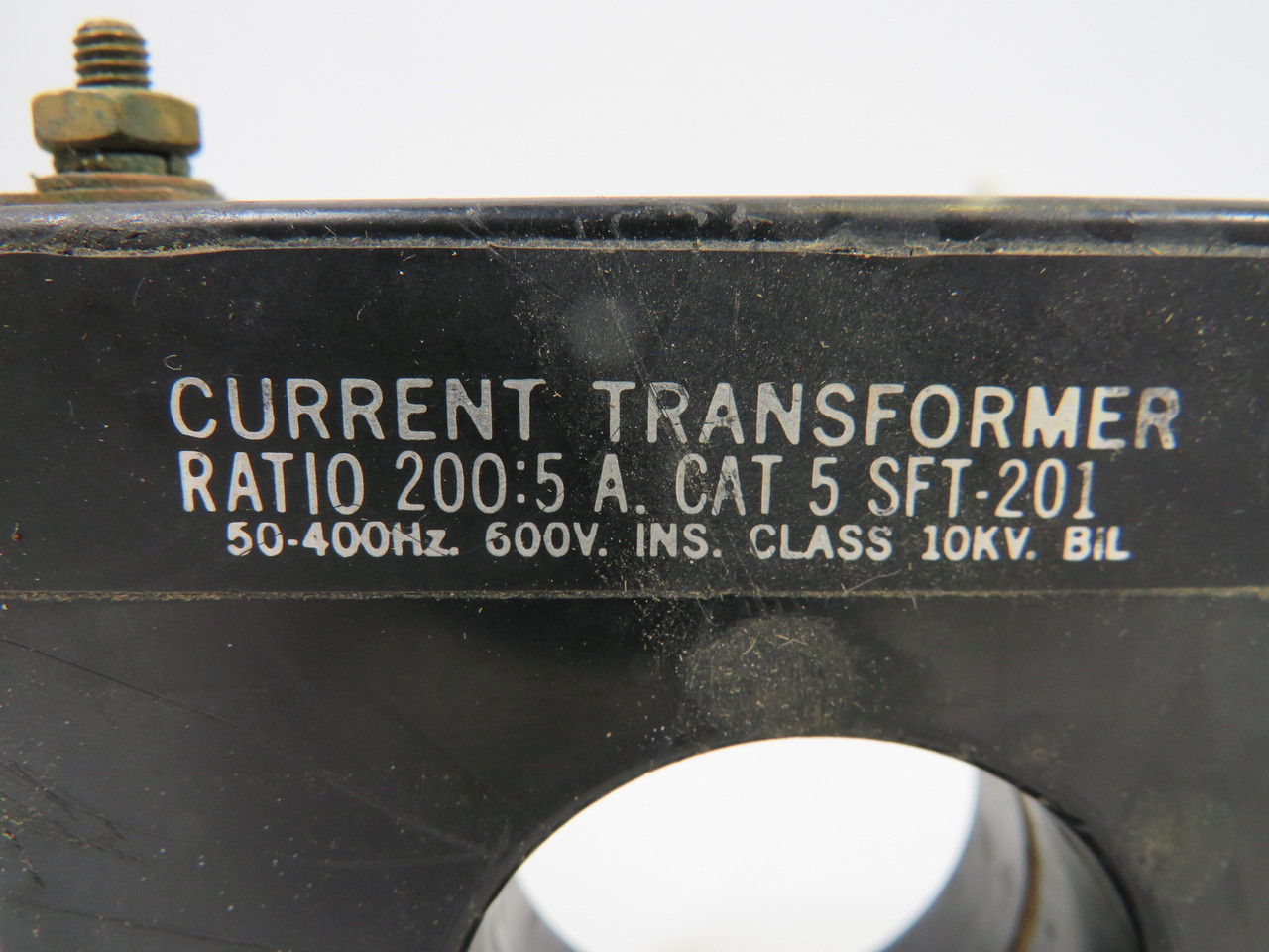 Simpson 5SFT-201 Current Transformer 10kV 200:5 Ratio 50-400Hz 600V USED