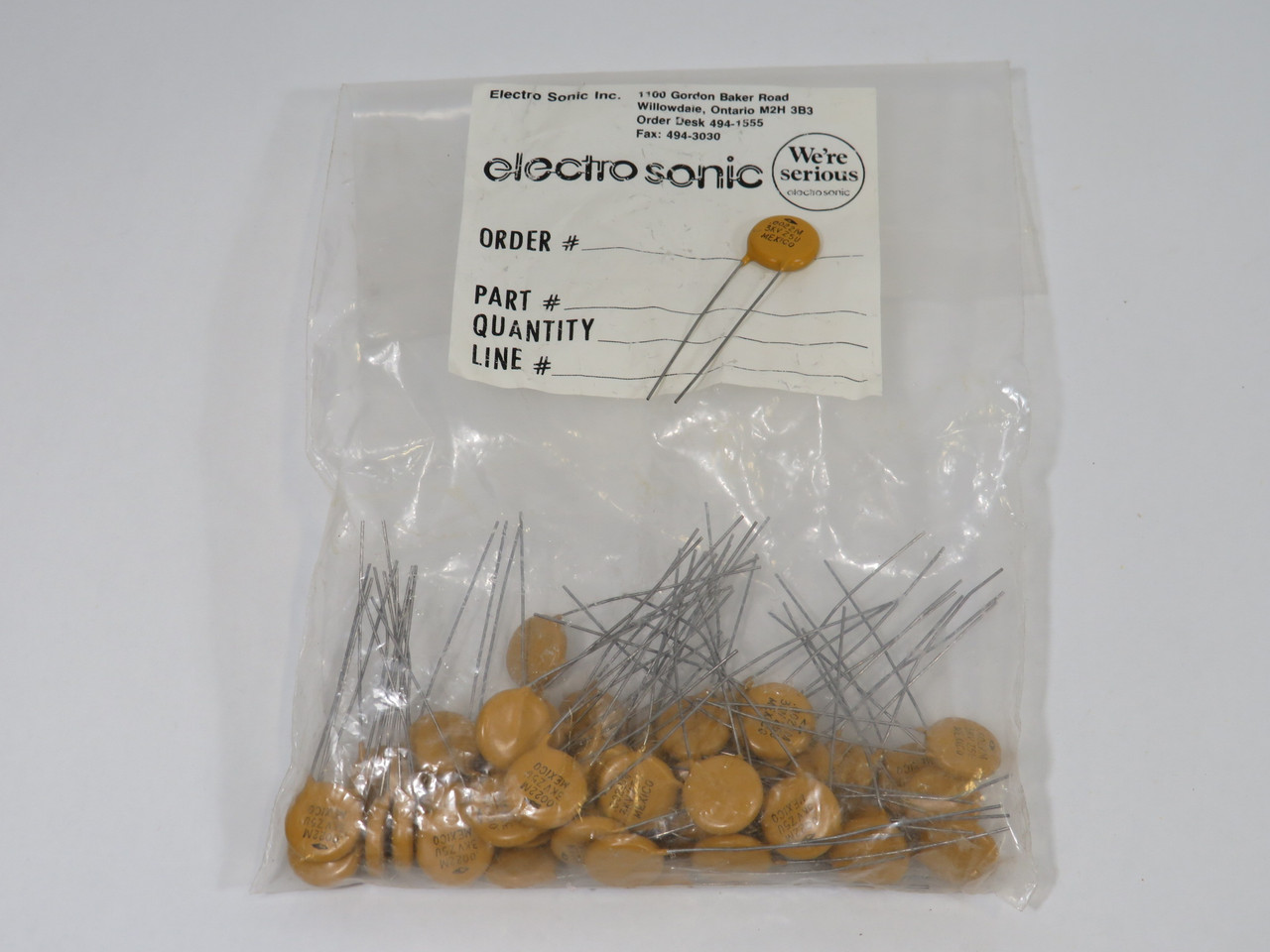 Generic 3KV-Z5U Radial Disc Capacitor 0.0022mFD 3kV 46-Pack ! NOP !