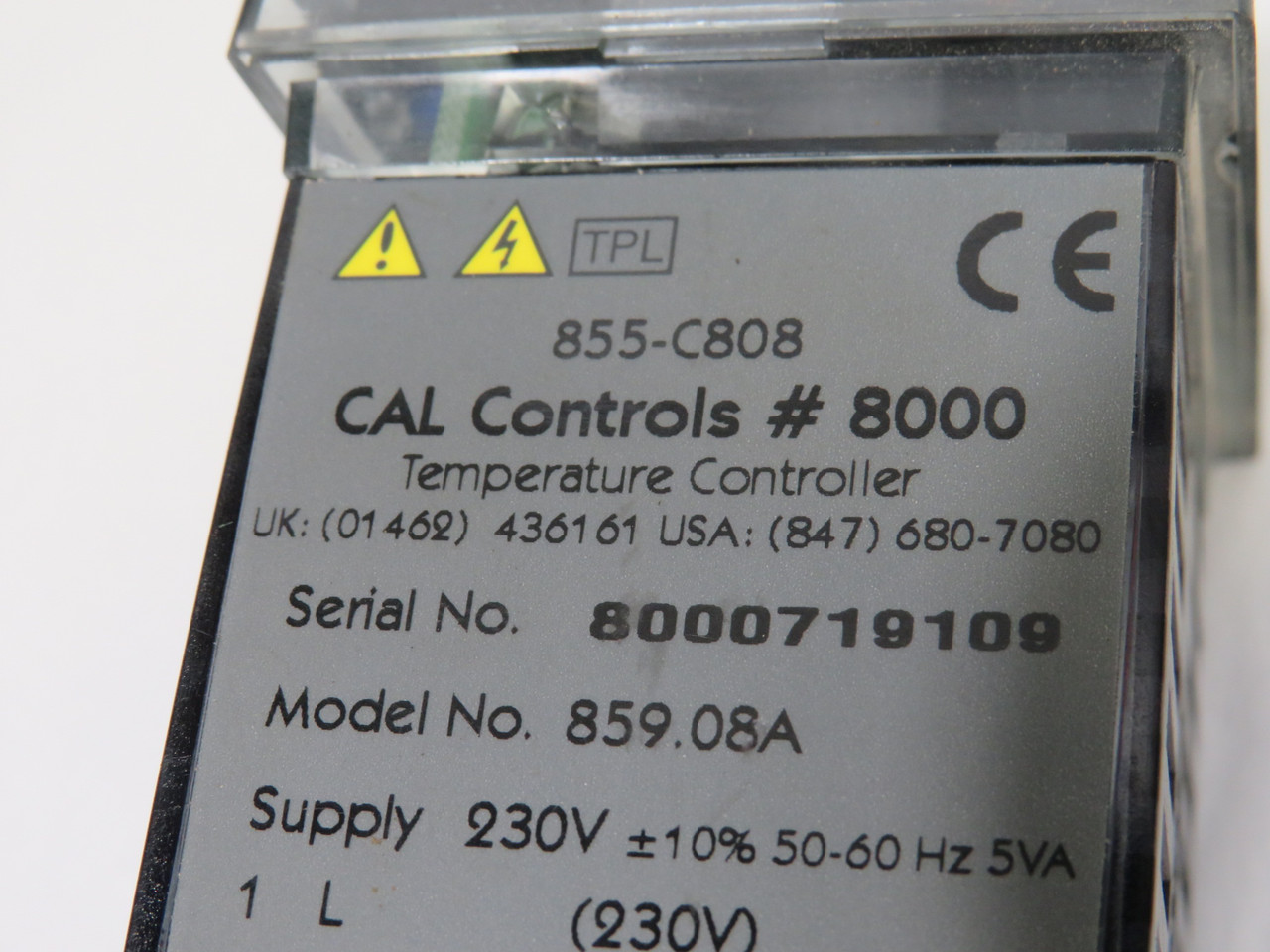 CAL Controls 859.08A #8000 855-C808 Temperature Controller 230V 0-300°C USED
