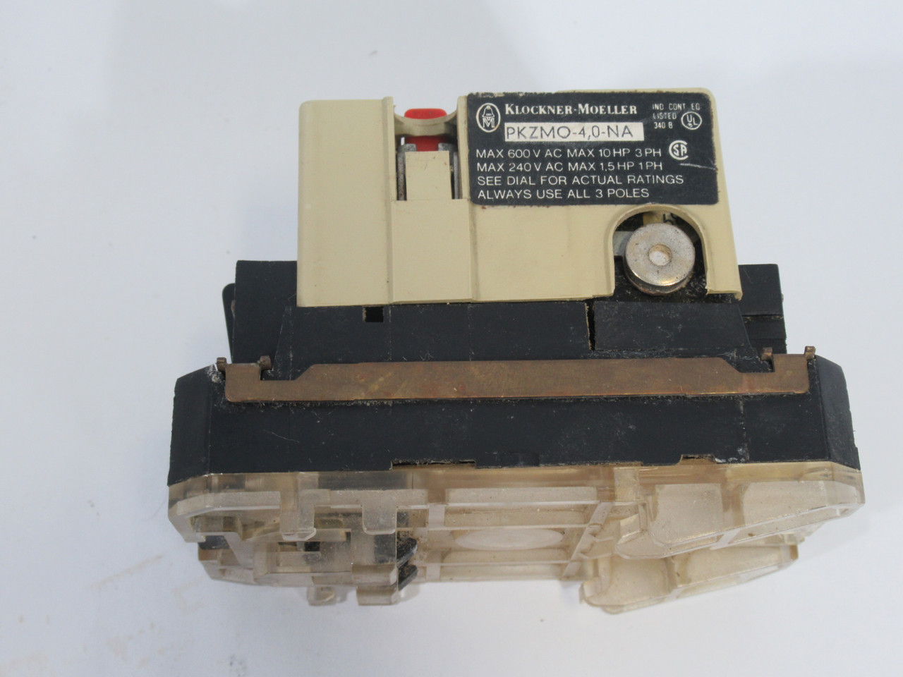 Klockner-Moeller PKZM0-4.0-NA Old Style Thermal Magnetic Circuit Breaker USED