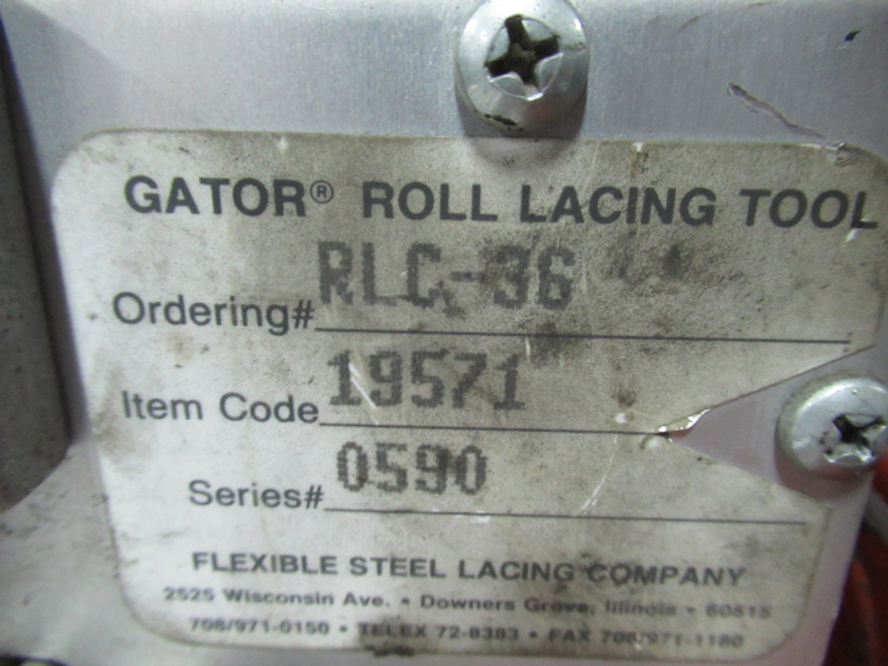 Flexco RL-36 03371 Gator Manual Roller Lacer 36" (900mm) Belt USED