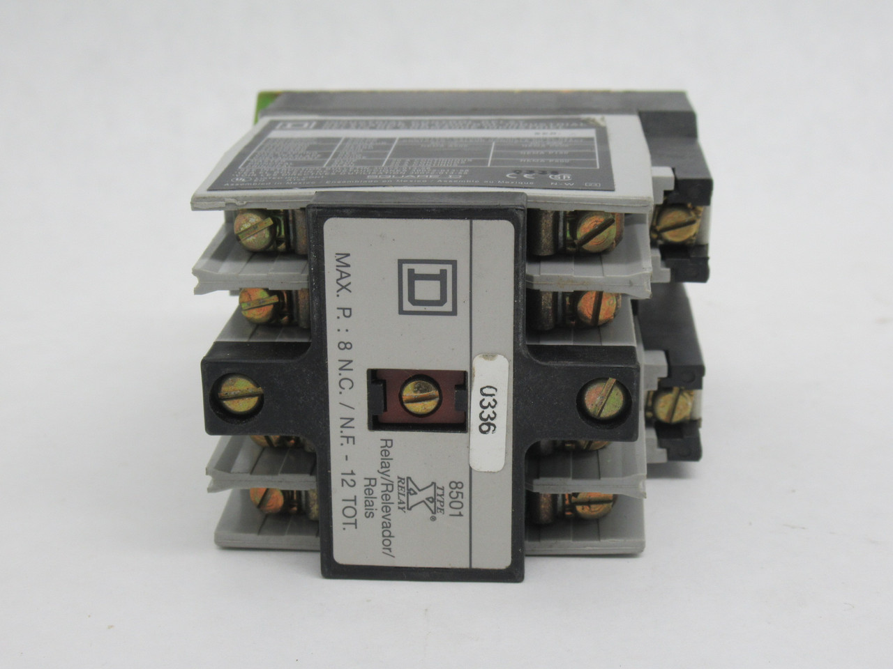 Square D 8501-XO40V02 Control Relay 20A 4NO 120V@60Hz 110V@50Hz USED