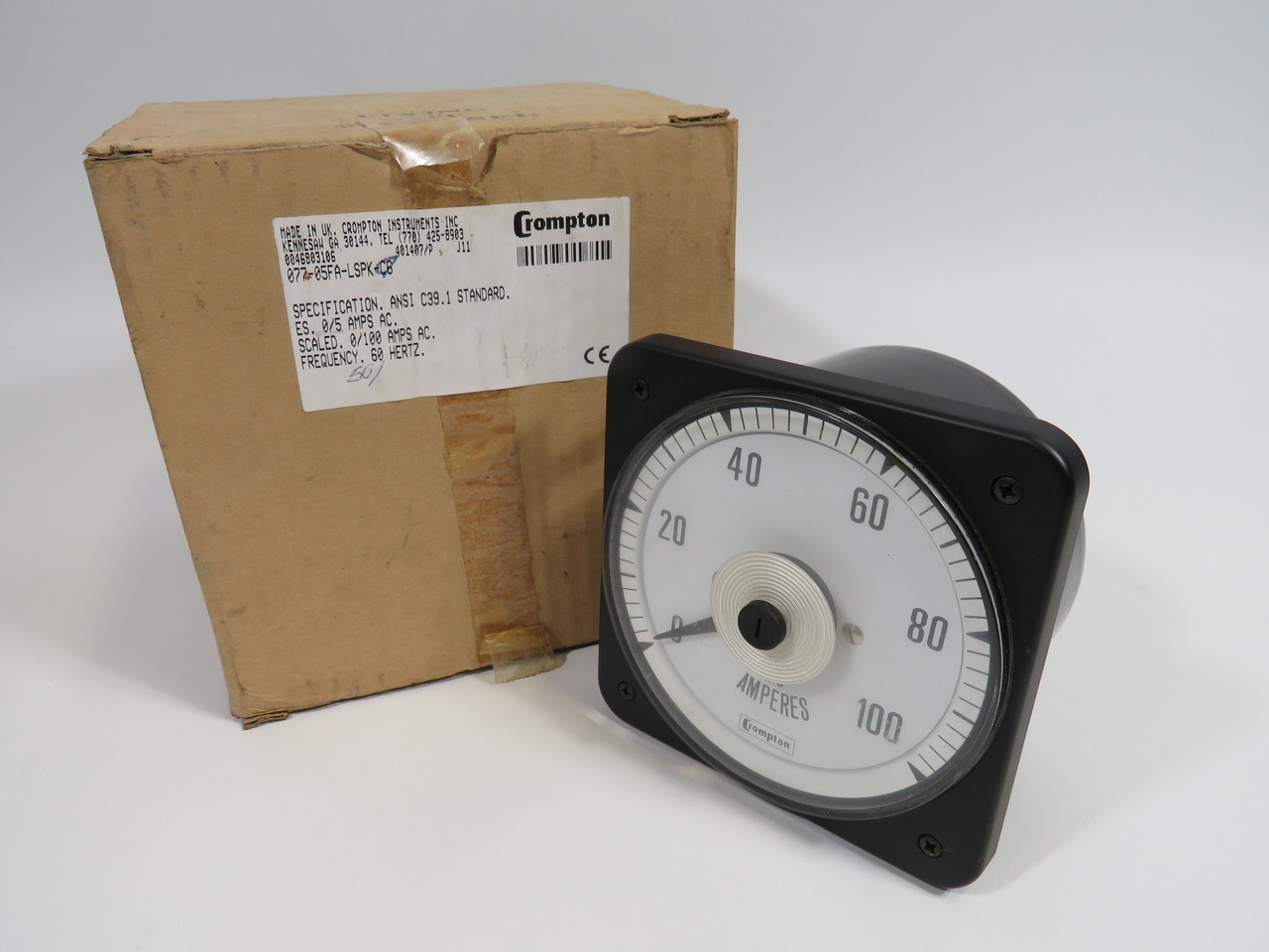 Crompton 077-05FA-LSPK-C6 AC Ammeter 0/5A 0-100A 60Hz ! NEW !