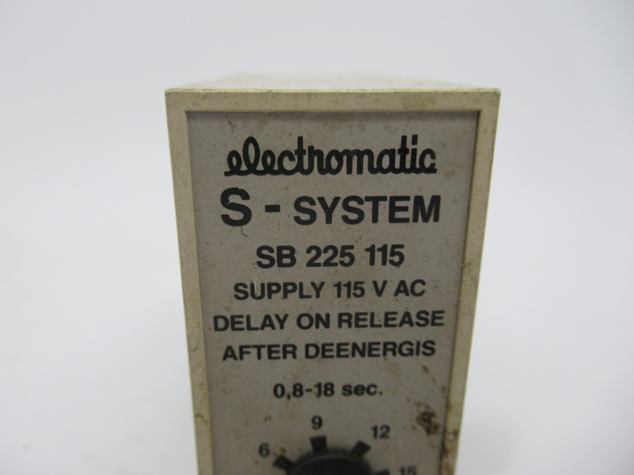 Electromatic SB-225-115 Time Delay Relay 15VAC 5A 0.8-18sec USED