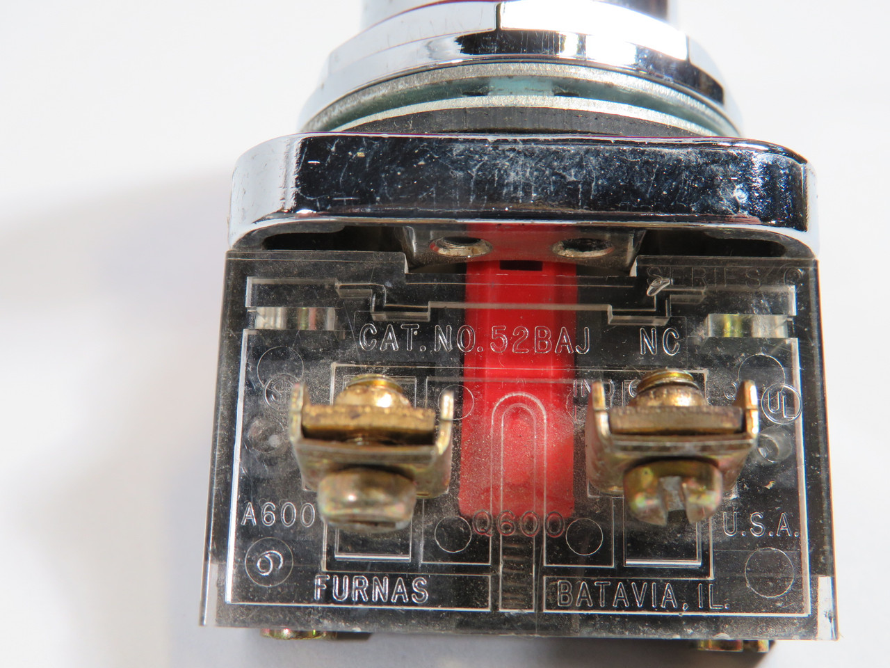 Furnas 52PB9E2J Ser B Red Mushroom Head Push Button 1NC SHELF WEAR USED