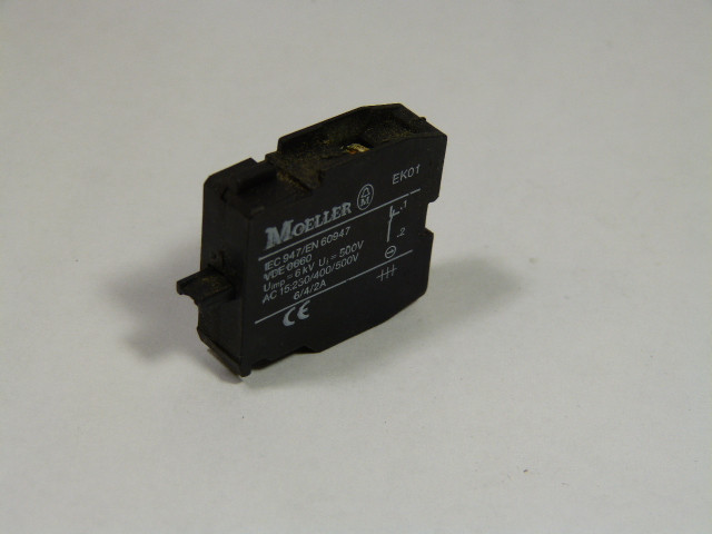 Klockner-Moeller EK01 Auxiliary Contact 10 Amp 600 Vac USED
