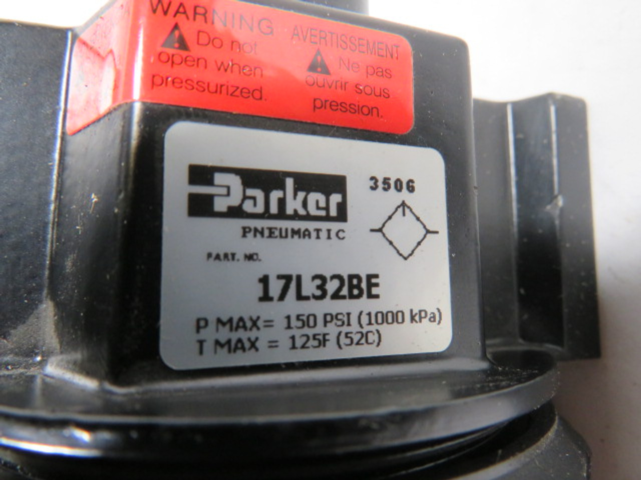 Parker 17L32BE General Industrial Micro-mist Lubricator 90SCFM 0.25 NPT USED