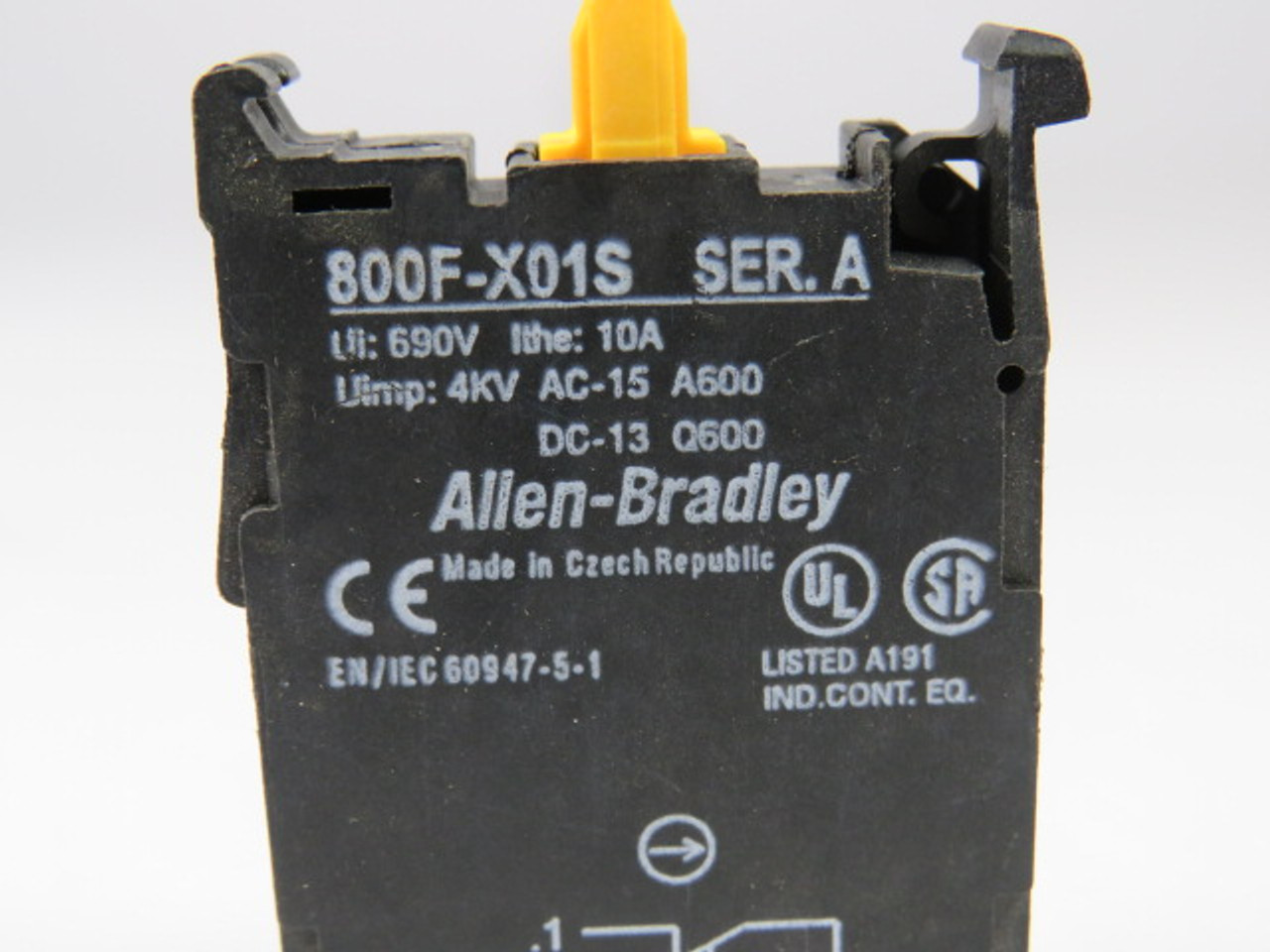 Allen-Bradley 800F-X01S Self-Monitoring Contact Block 10A 690V 1NC USED