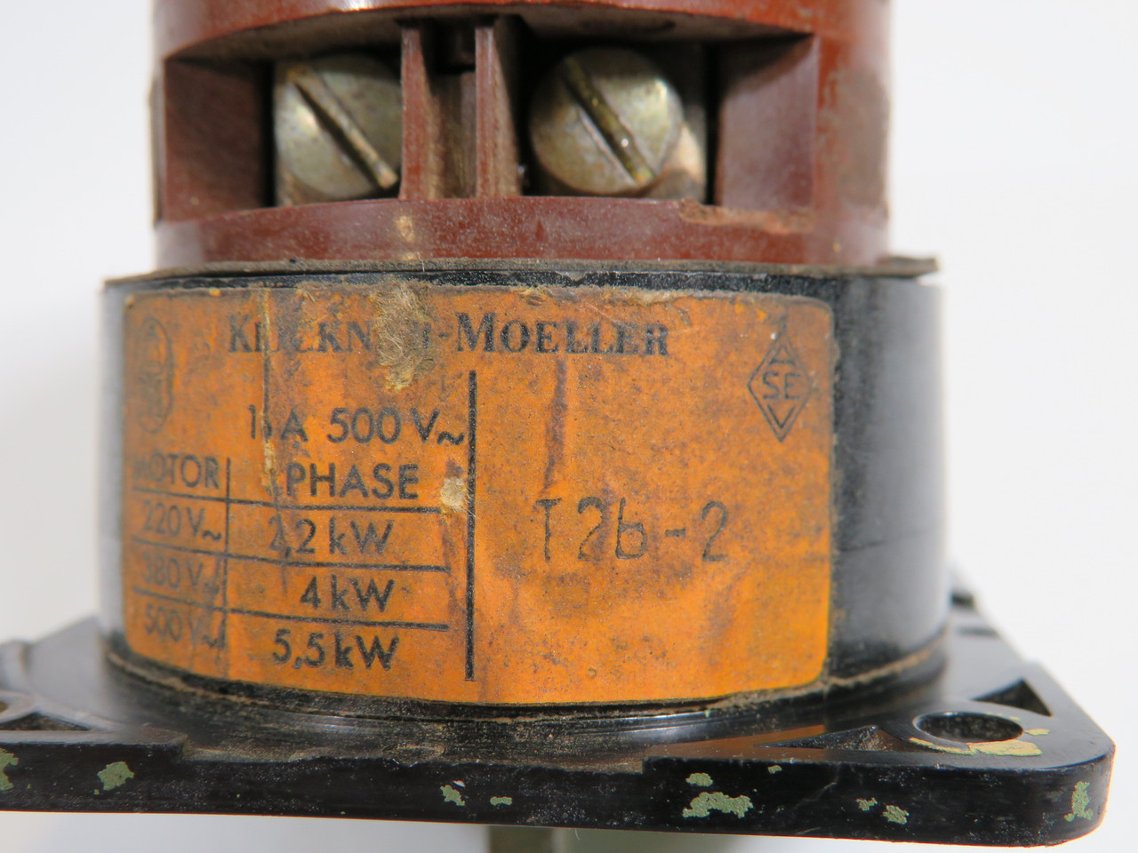 Klockner-Moeller T2B-2 Rotary Switch MISSING SCREW/COSMETIC DAMAGE USED