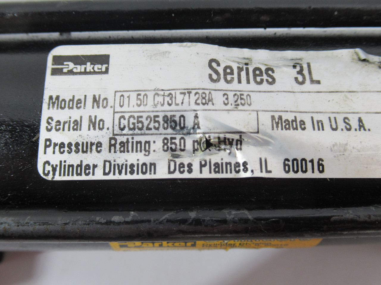 Parker 01.50CJ3L7T28A3.250 Pneumatic Cylinder 1.5"Bore 3.250 Stroke USED