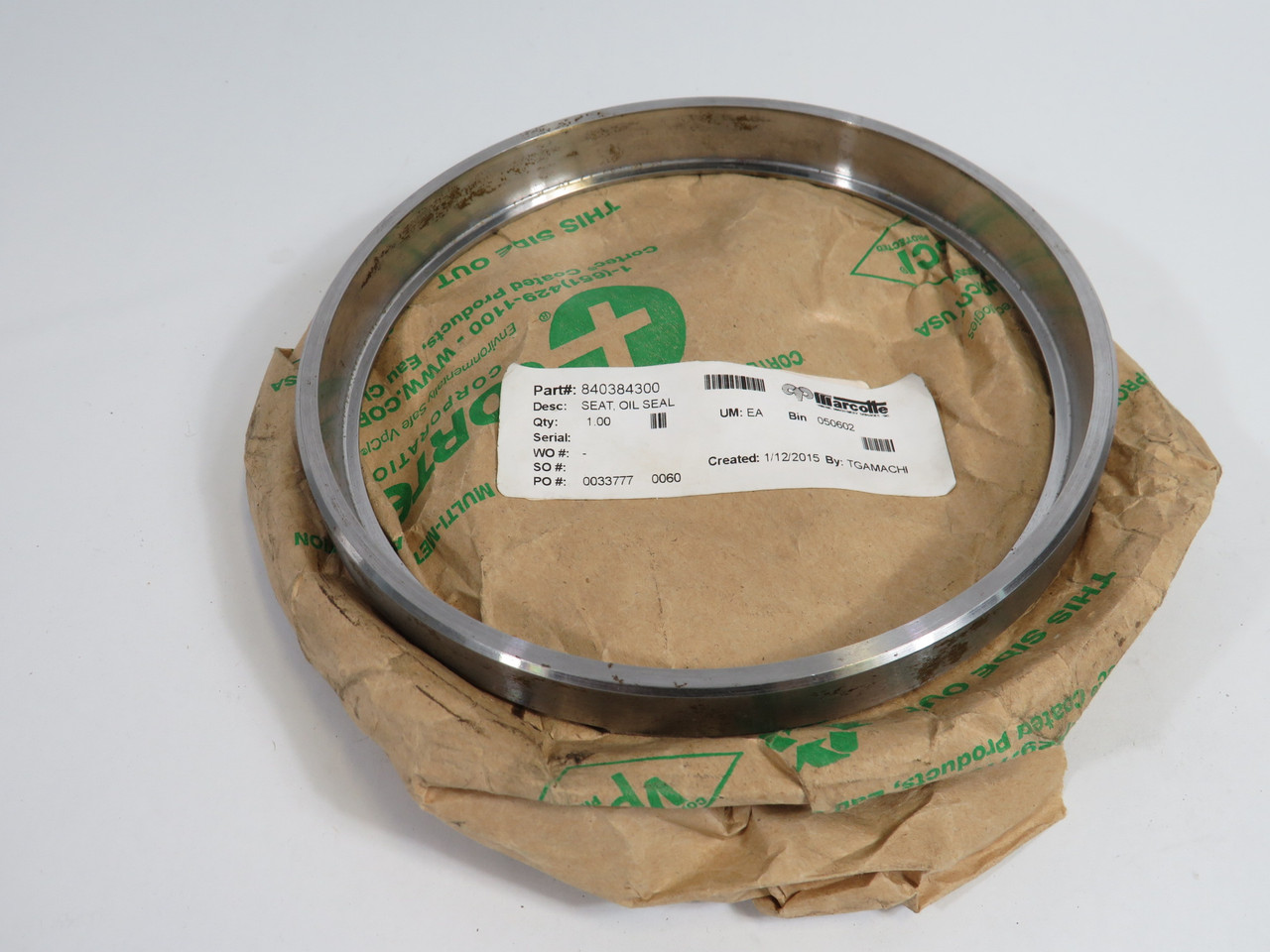 Marcotte 840384300 Oil Seal Seat 5/8" W 5-1/2" ID 6-1/4" OD SHELFWEAR ! NOP !