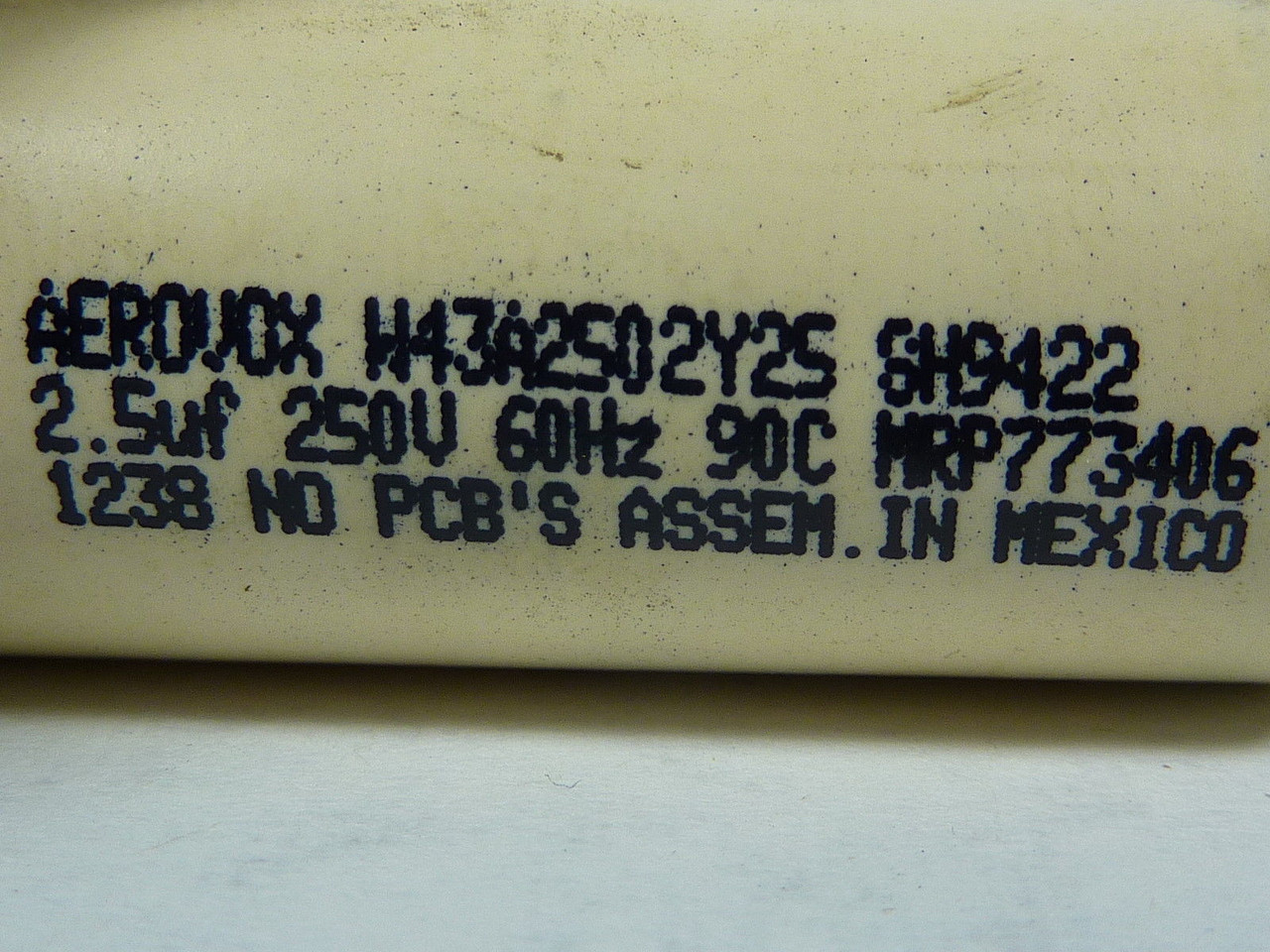 Aerovox W43A2502Y2S SH9422 Capacitor 2.5uF 250V USED