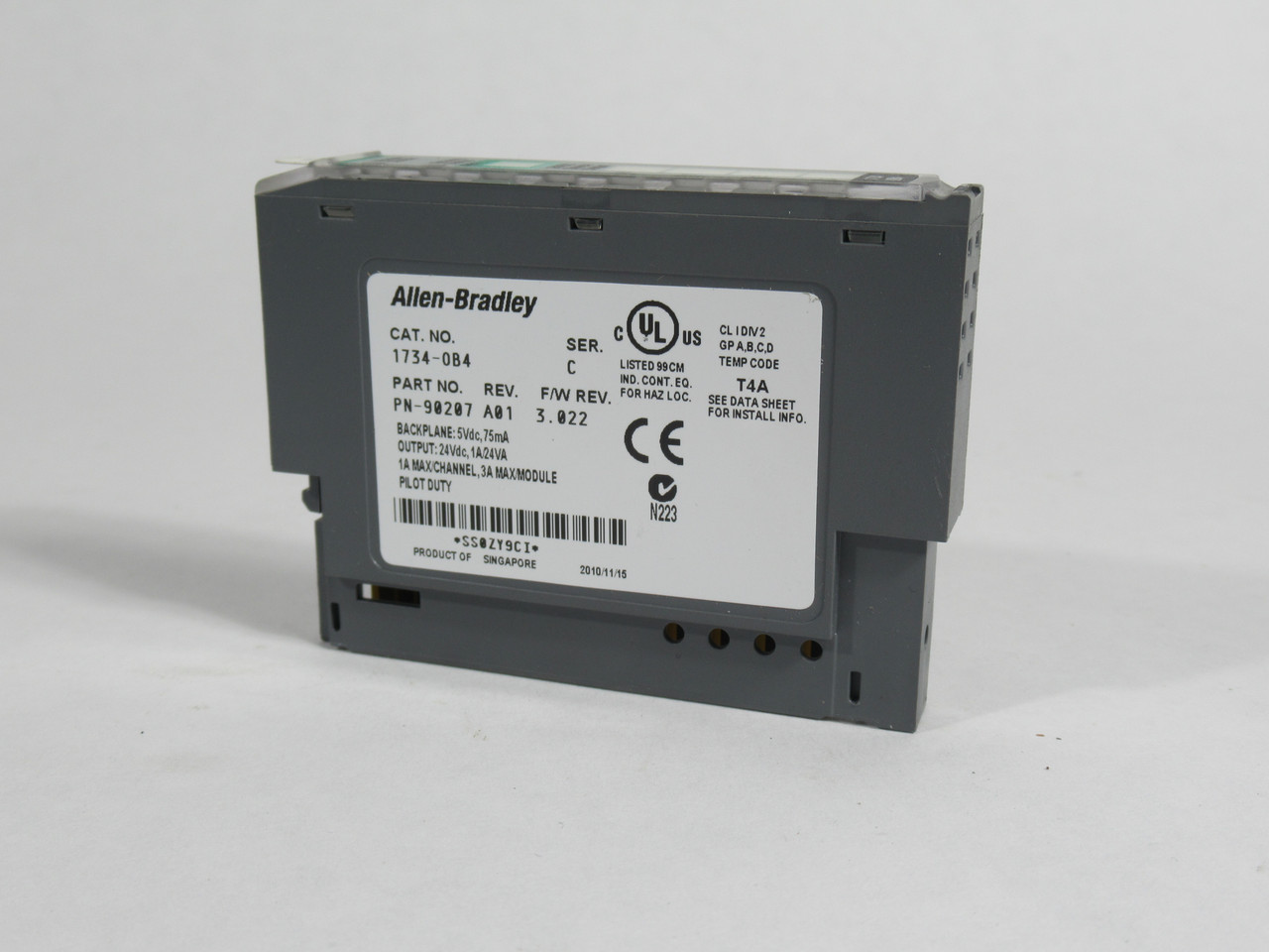 Allen-Bradley 1734-OB4 Ser C Rev. A01 F/W 3.022 Point I/O Digital Module USED