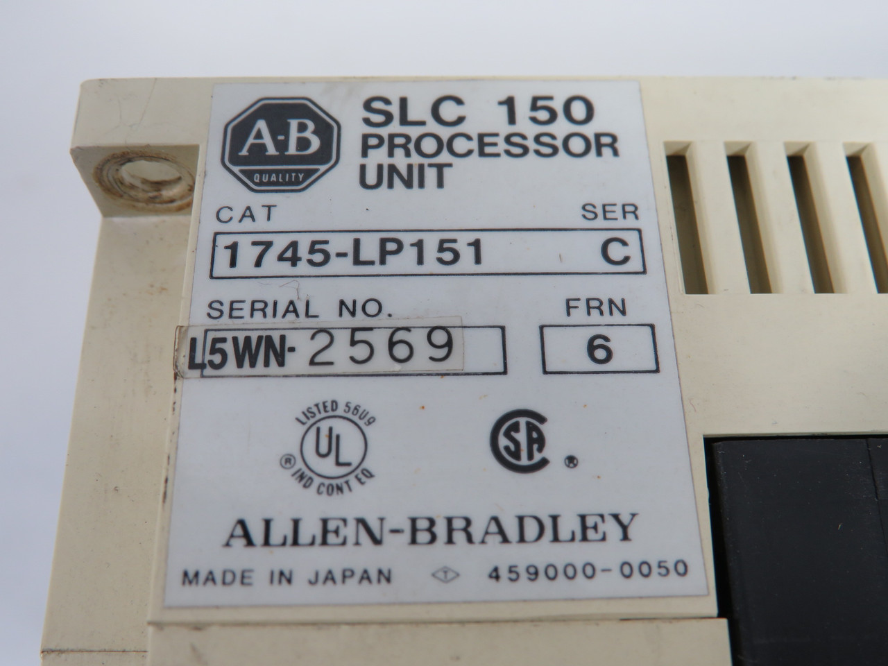 Allen-Bradley 1745-LP151 Series C SLC 150 Processor FRN 6 DAMAGED MOUNTS USED