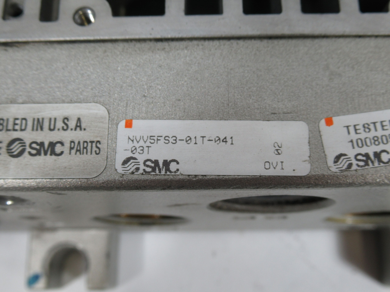 SMC NVV5FS3-01T-041-03T 4-Station Plug-In Manifold Base *No Seals* USED