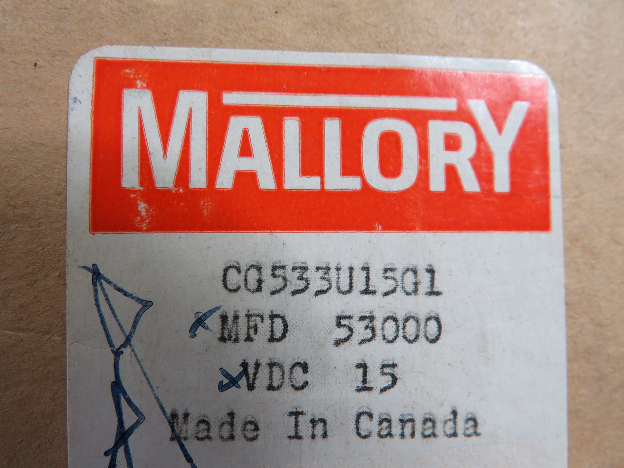 Condensatore Elettrolitico Mallory 3300MFD 150 VDC CGS332U150V5C - Nuovo Senza Confezione