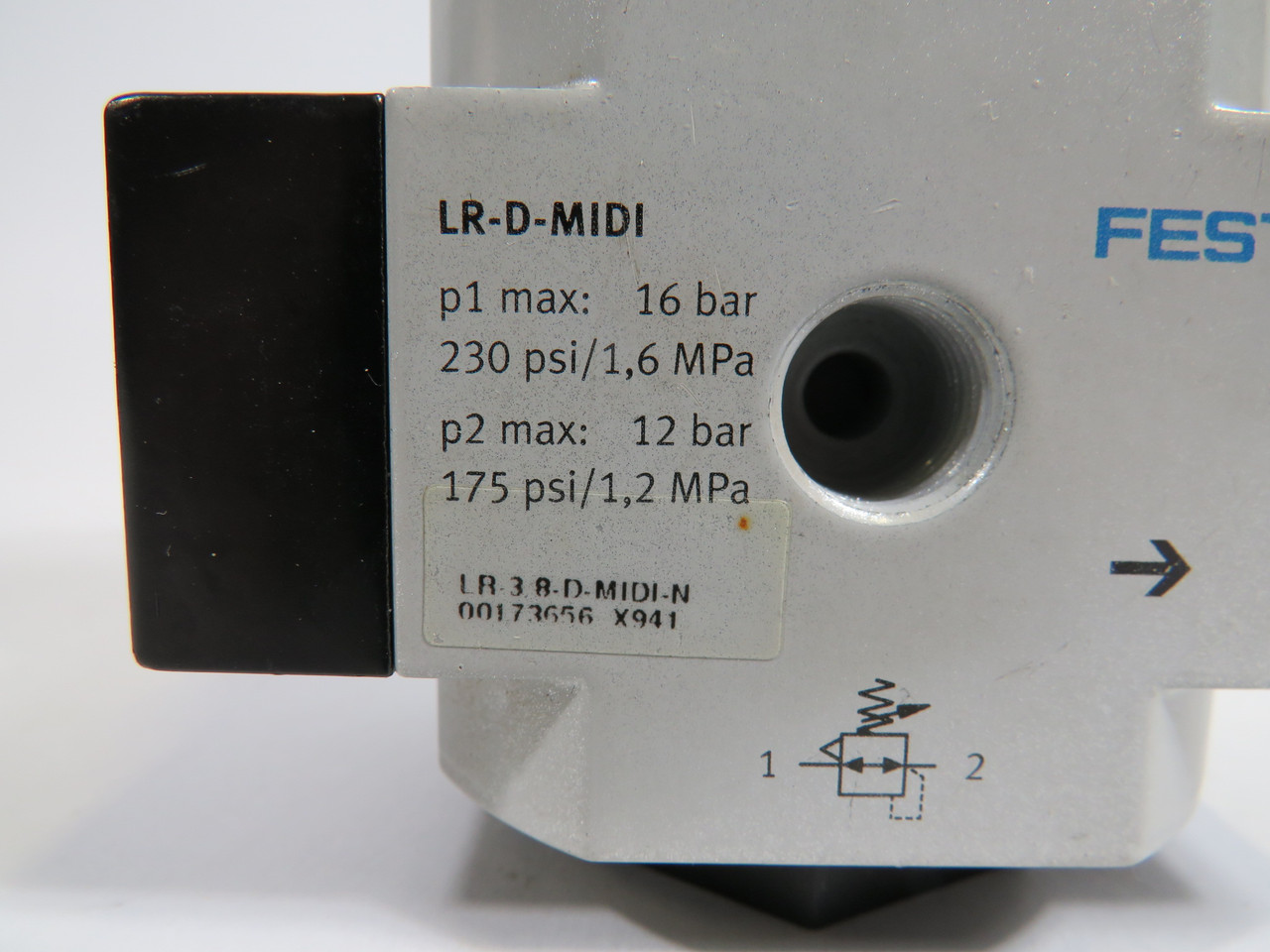 Festo 173656 LR-3/8-D-MIDI-NPT Pressure Regulator 3/8 NPT Port No Gauge USED