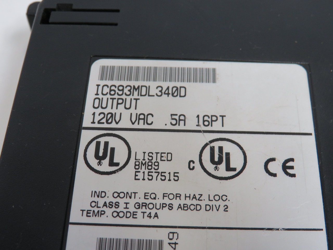 GE Fanuc IC693MDL340D Output Module 120V .5A 16PT NO TERMINAL USED