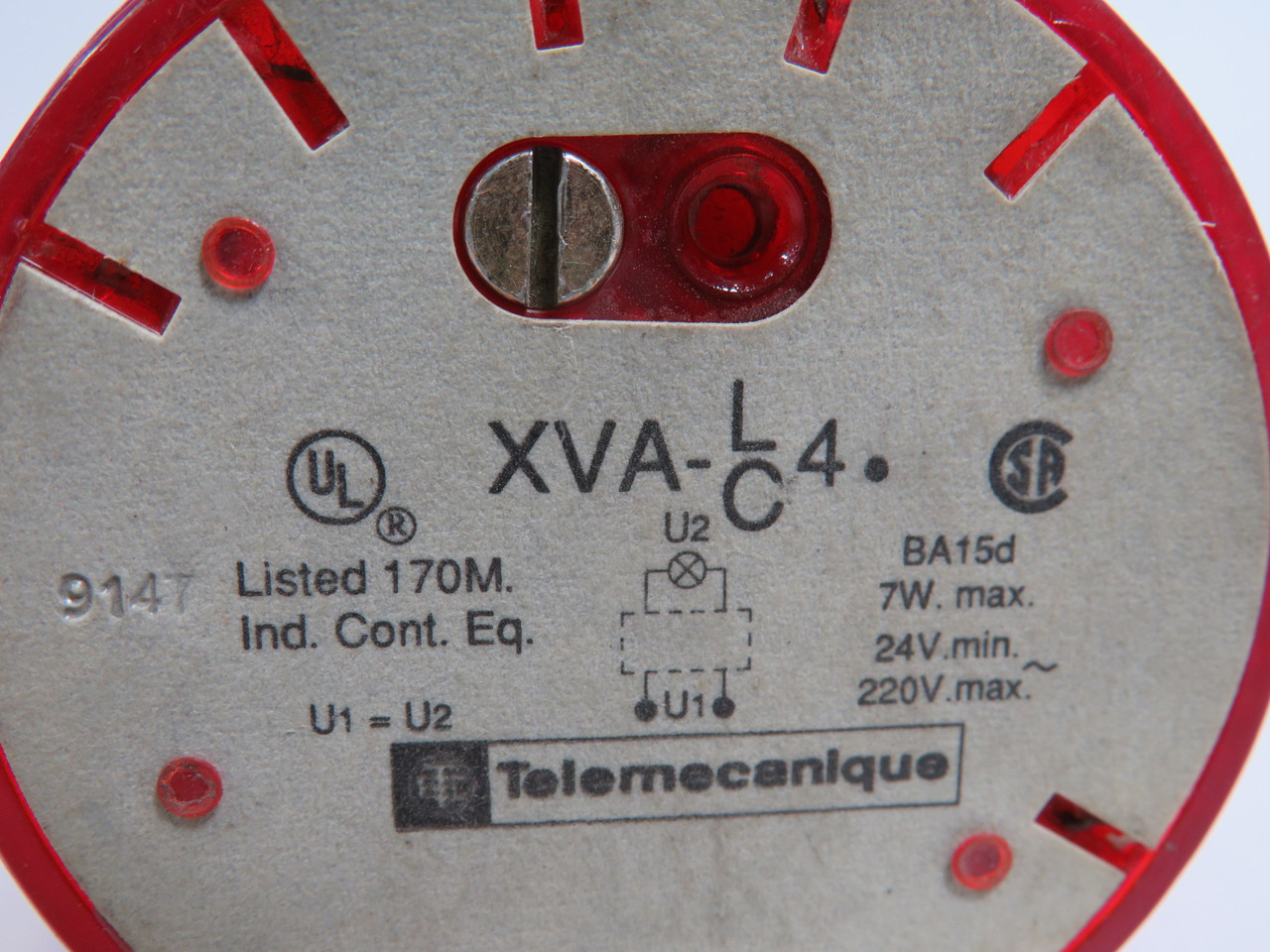 Telemecanique XVA-C44 Illuminated Flashing Lens Unit No Bulb 24-230V USED