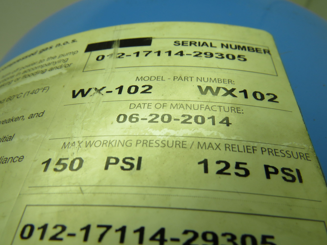 Amtrol WX-102 Inline Water Pressure Tank 4.4 Gallon RUST/DENTING USED