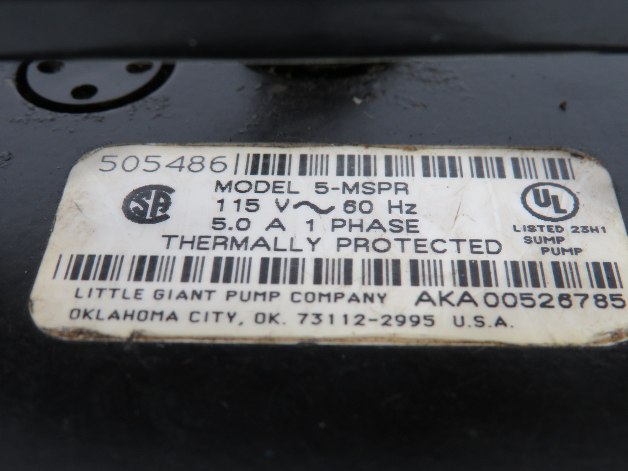 Little Giant 505486 5-MSPR Submersible Utility Pump 1"NPT Outlet SHELF WEAR USED