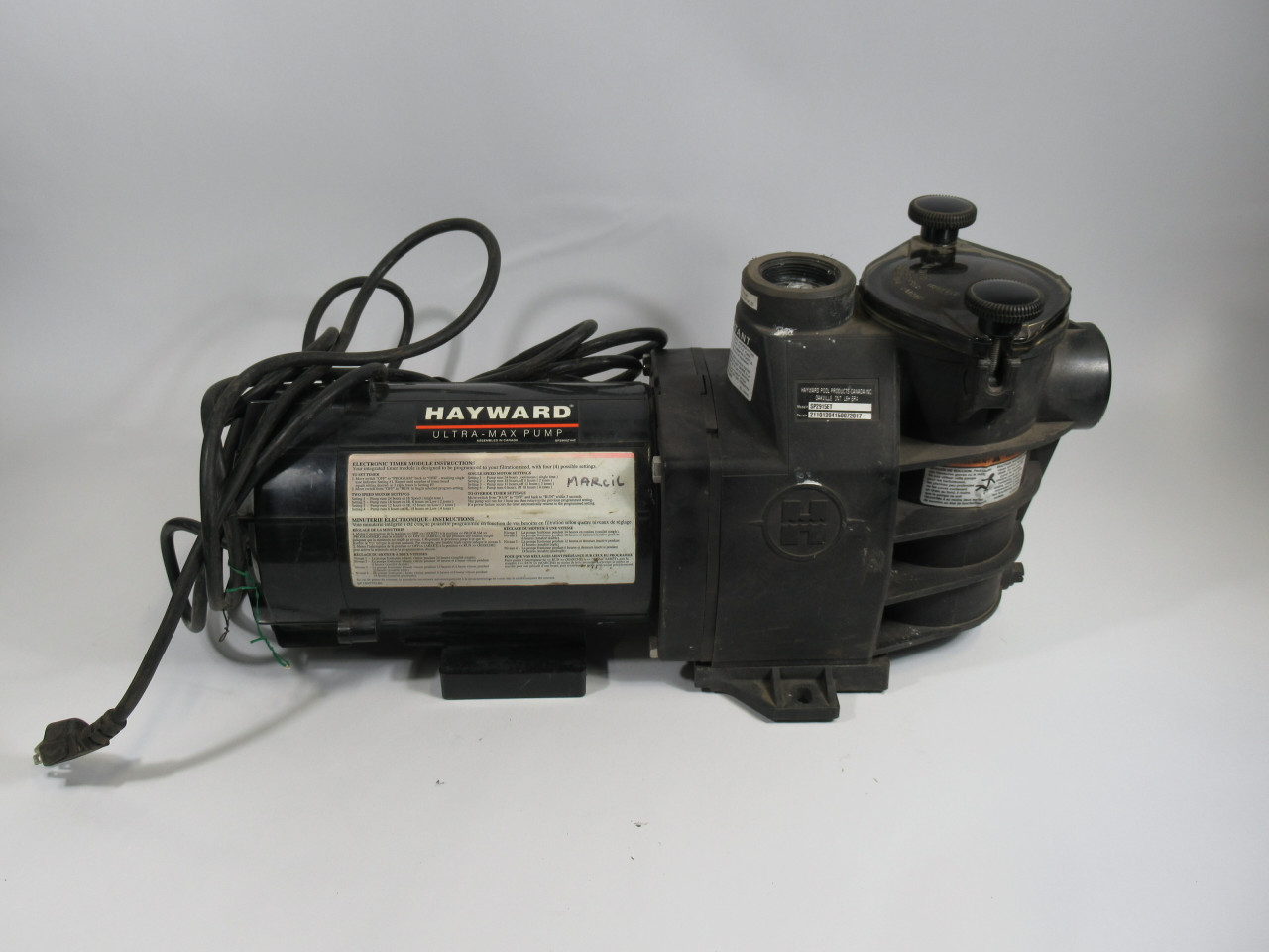 Hayward SP2915ET Ultra Max Pump 2" Outlet 1-3/4" Inlet 1.5HP 115V 2.0A USED