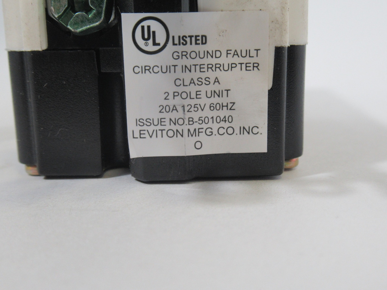 Leviton GFRBF-W Old Style Pro Self Test Blank Face Outlet 20A 125V 2P USED