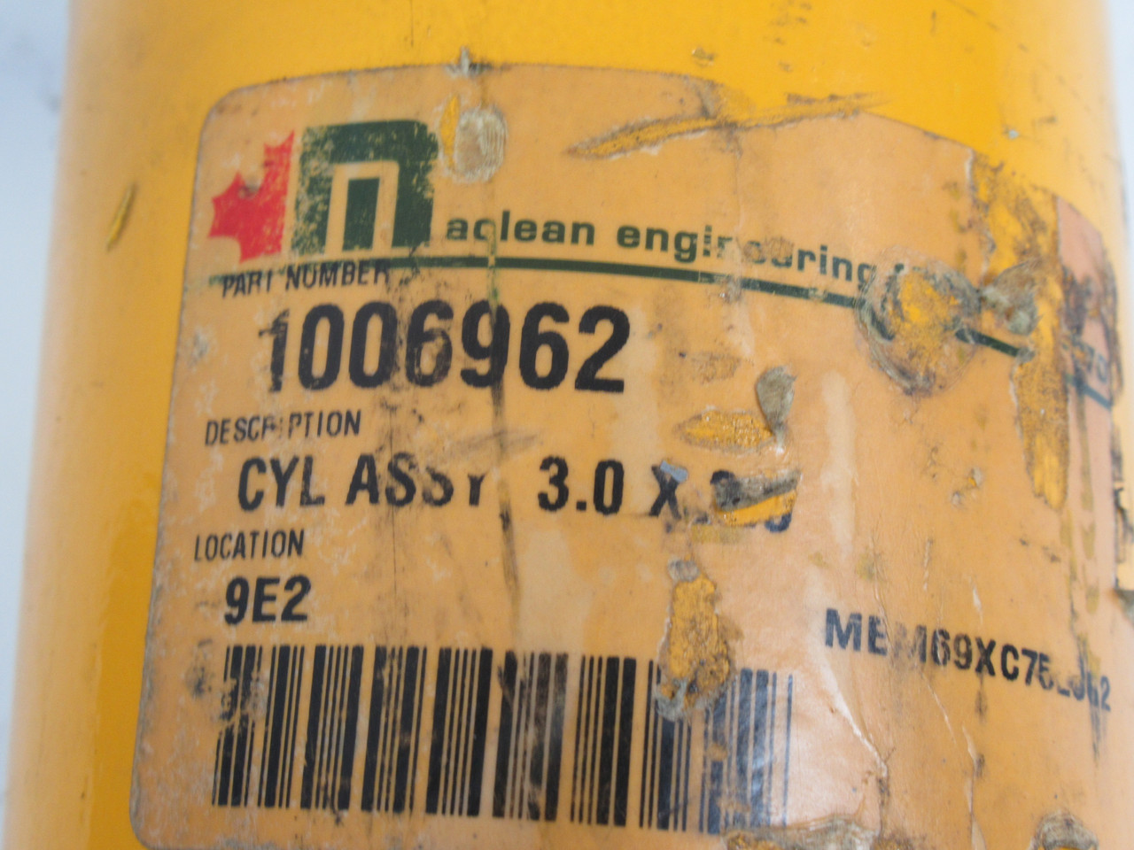 Maclean 1006960 Hydraulic Cylinder 3.0 x 3.5 USED