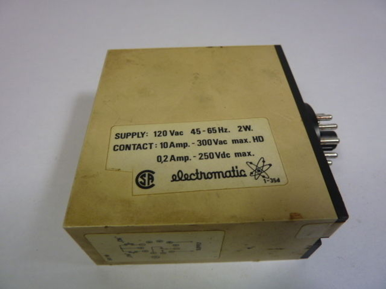 Electromatic SR-110-120 Safety Relay 120V 45-65Hz 10A USED