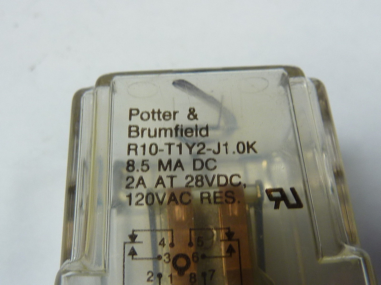 Potter & Brumfield R10-T1Y2-J1.0K Power Relay 12VDC 3A USED