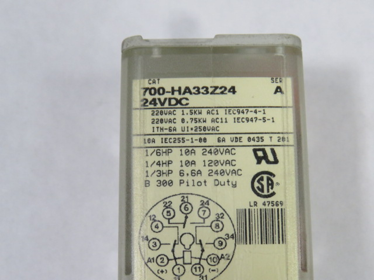 Allen-Bradley 700-HA33Z24 Relay Ser. A 24VDC 10A 11 Pin USED