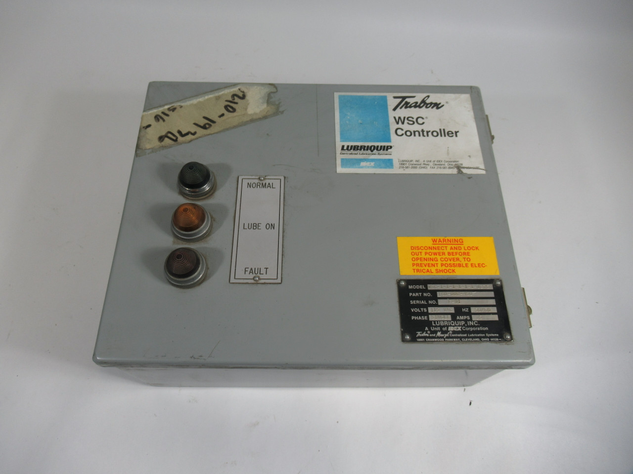 Trabon WSC111111-1275 Single Phase Controller 115VAC 50/60Hz 0.5A USED