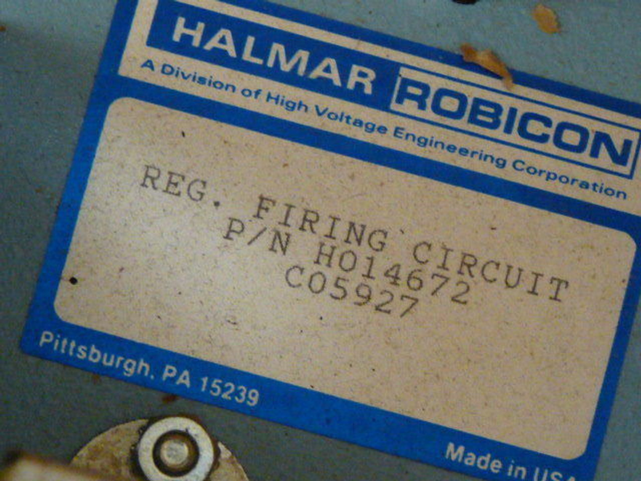Halmar Robicon H014672 Firing Controller Unit ! NEW !