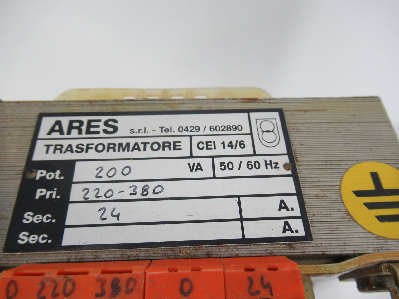 Ares CEI14/6 Transformer 200VA Pri.220-380V Sec.24V 50/60Hz USED